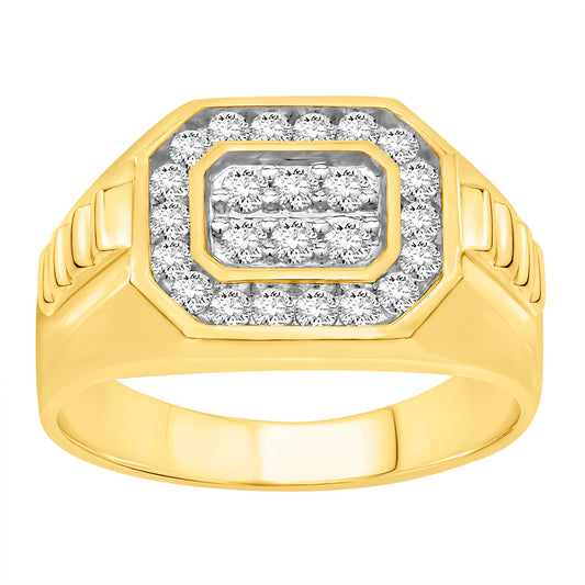 10K Solid Gold  0.50ctw Diamond Mens Rings