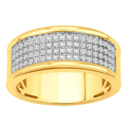 10K Solid Gold  0.75ctw Diamond Mens Rings
