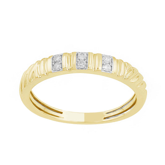 14K Solid Gold  0.07ctw Diamond Womens Rings