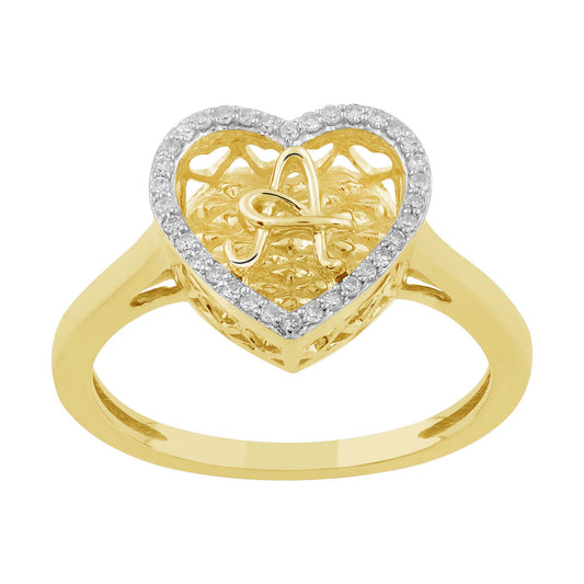 14K Solid Gold  0.11ctw Diamond Womens Rings