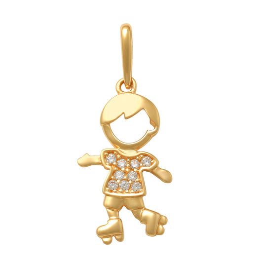 14K Solid Gold Cubic Zirconia Kids Pendants