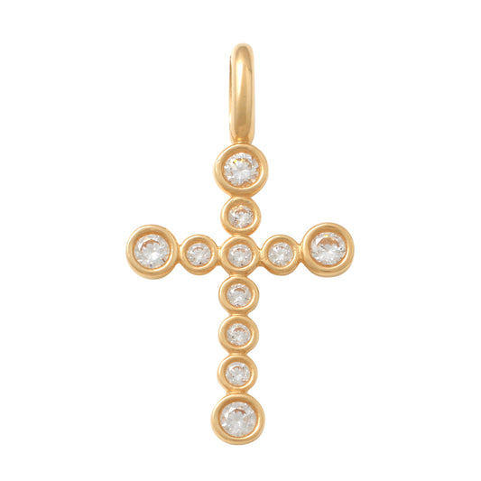 14K Solid Gold Cubic Zirconia Jesus Pendants