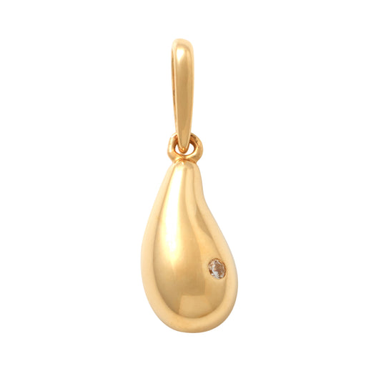 14K Solid Gold Cubic Zirconia  Drop Pendants